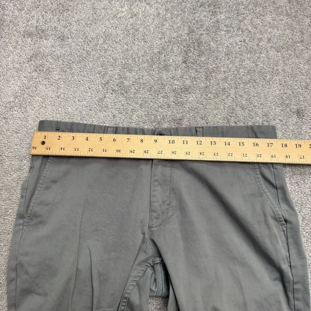 Zara Man Basic Collection Chino Pants Men 34 Gray Straight Leg Flat Front Cotton